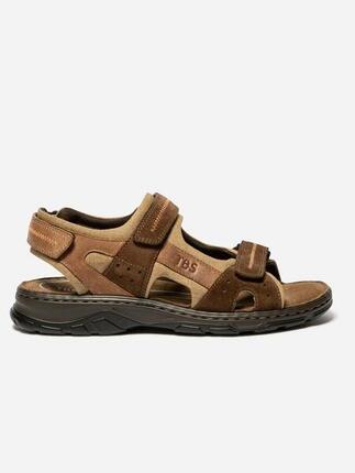 Sandales plates Homme - JOHALIN Tan + Chocolat