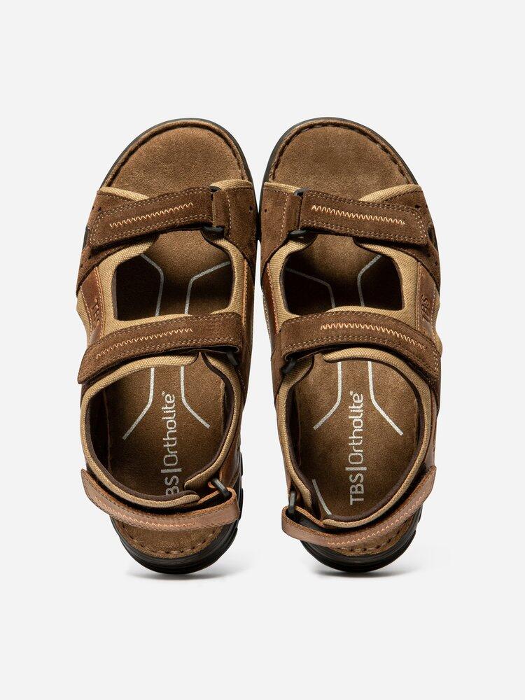 Sandales plates Homme - JOHALIN Marron 3/4