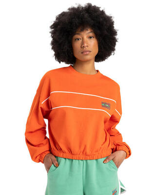 Sweater met ronde hals crop over orange dames