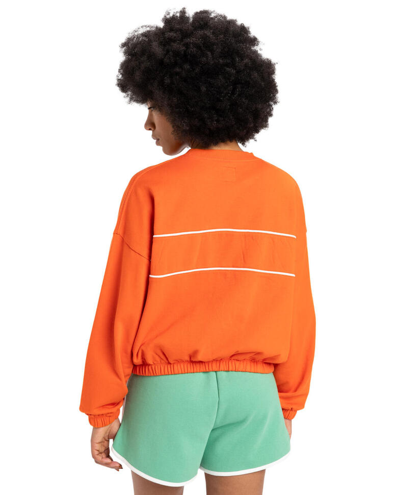Bluza z okrągłym dekoltem dla Kobiety CROP OVER Pomarańczowy