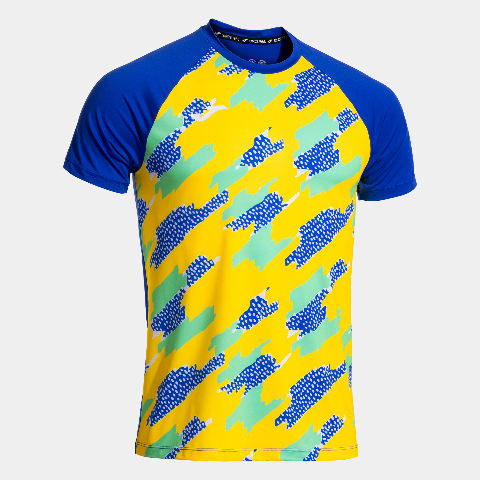 Joma - Maillot Manches Courtes Running Homme Joma R-trail Nature Bleu Roi - T-shirt Manches Courtes - Bleu|jaune|vert - Decathlon