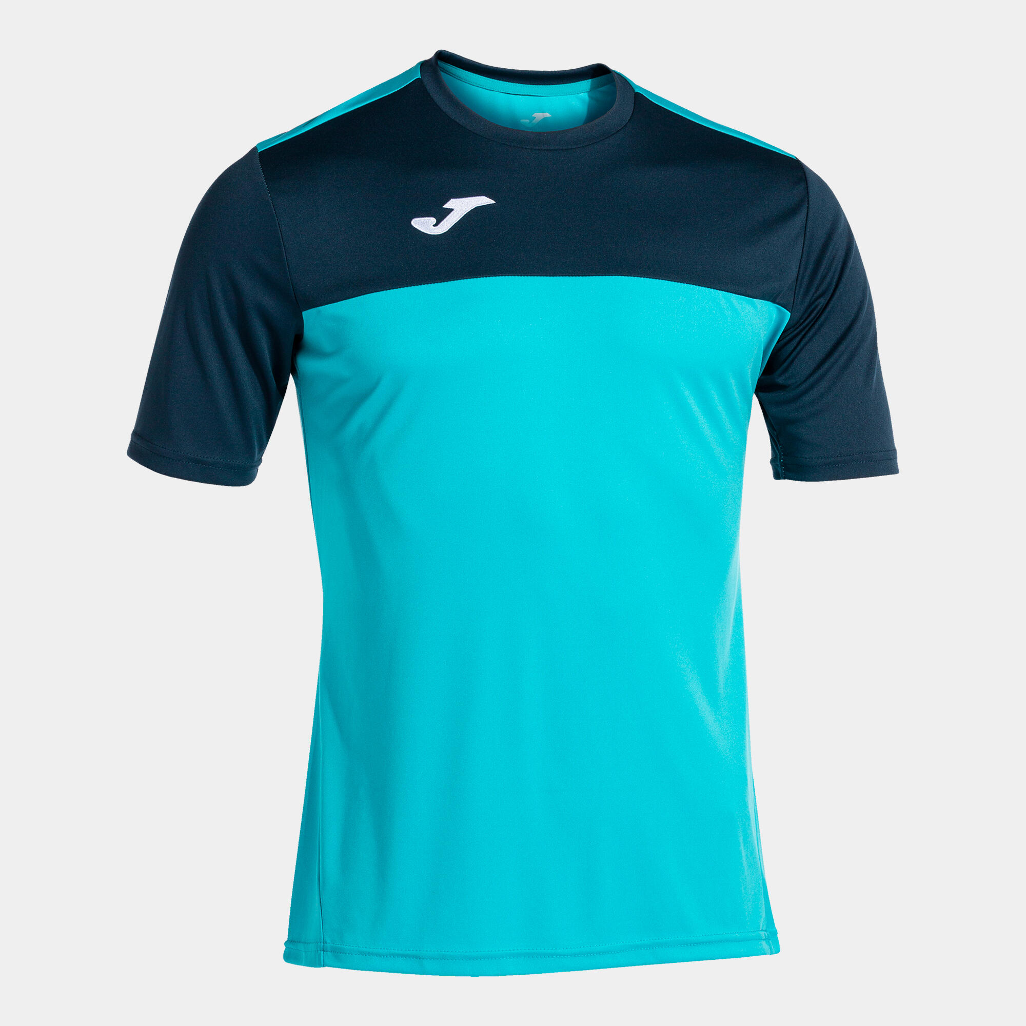 Joma - Maillot Manches Courtes Football Homme Joma Winner Turquoise Fluo - T-shirt Manches Courtes - Bleu - Decathlon