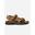 Sandales plates Homme - JOHALIN Tan + Chocolat