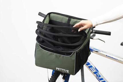 Kosz rowerowy i plecak dla psa, kota PETRIVE BikeOn green do 7 kg