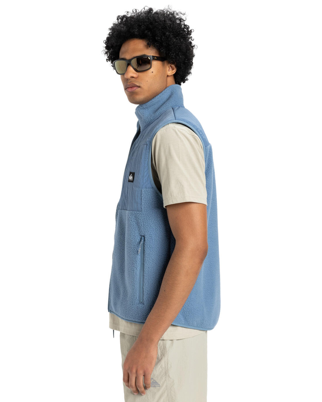 Sweat zippé CLEAN COAST GILET Bleu Homme 3/4