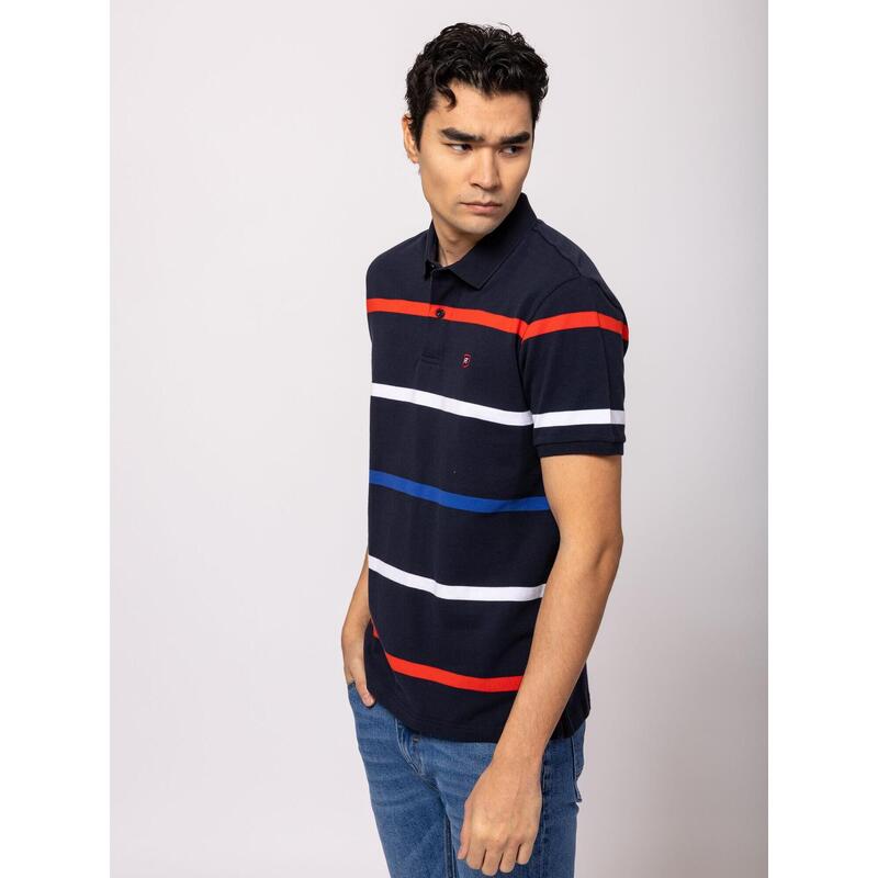 Tricou cu mânecă scurtă, cu guler, pentru bărbați DRES