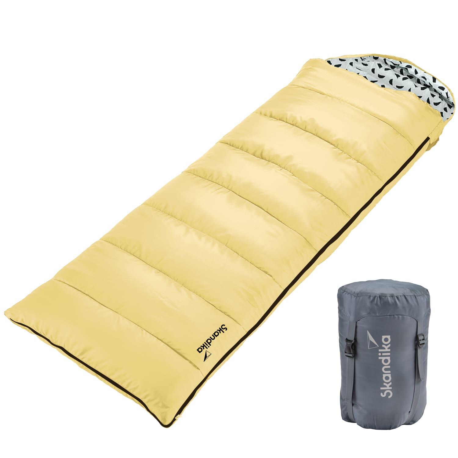 Skandika - Sac De Couchage Iceland Rectangulaire - 3 Saisons - 220x80 Cm - Zip À Droite - Sac De Couchage - Jaune - Taille Unique - Decathlon