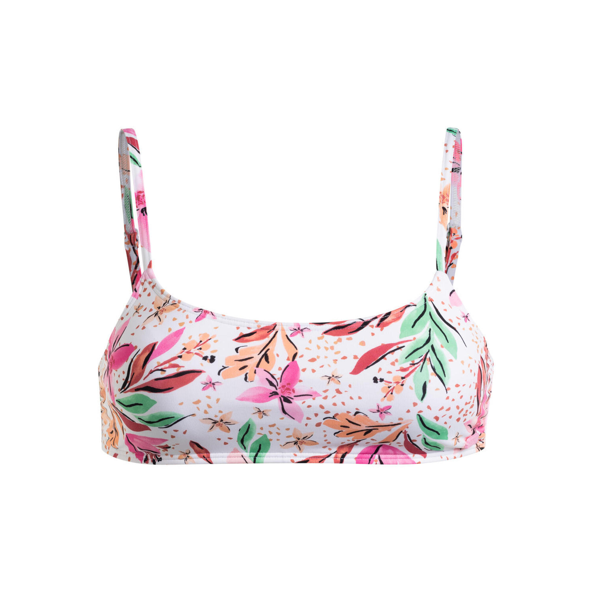 Stanik bikini z miseczkami dla Kobiety PRINTED BEACH CLASSICS Biały