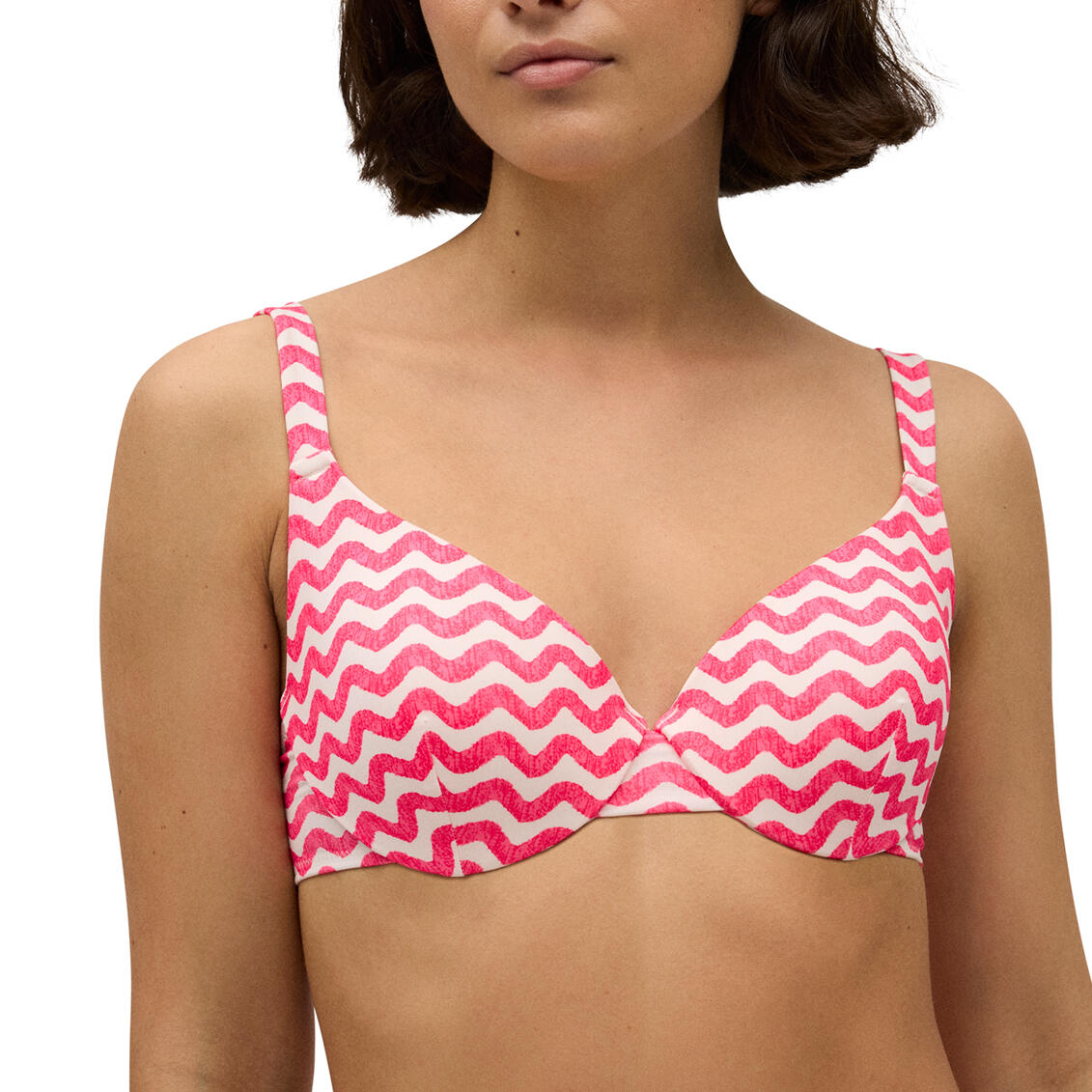 YSABEL MORA Top bikini ondas tirantes anchos copa C rosa