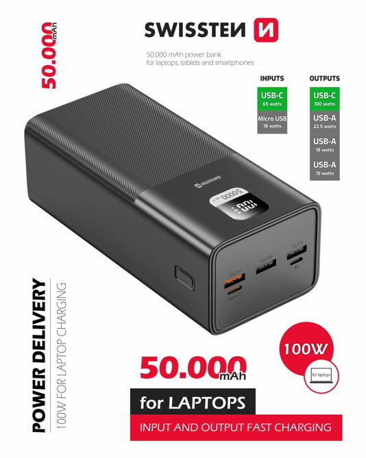 Powerbank Swissten Power Line 50.000 mAh 2/3