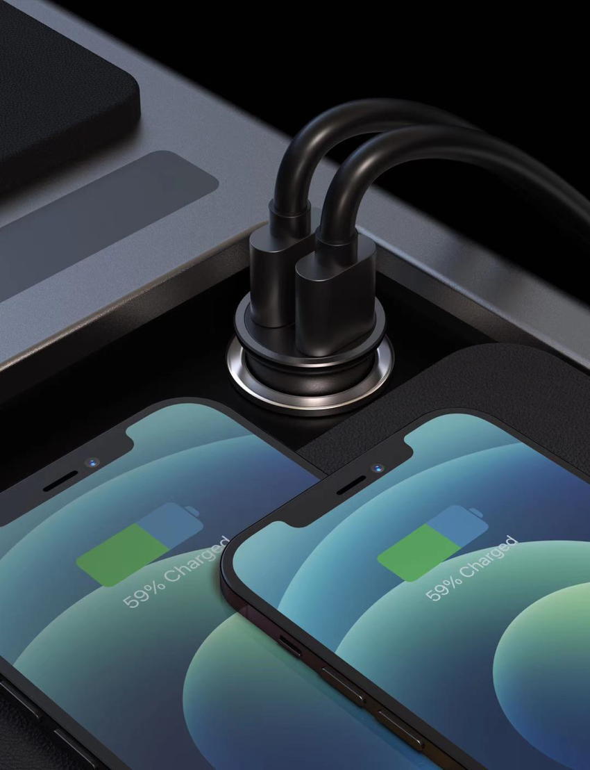 Carregador Swissten Car Charger 2x USB 4.8A 6/7