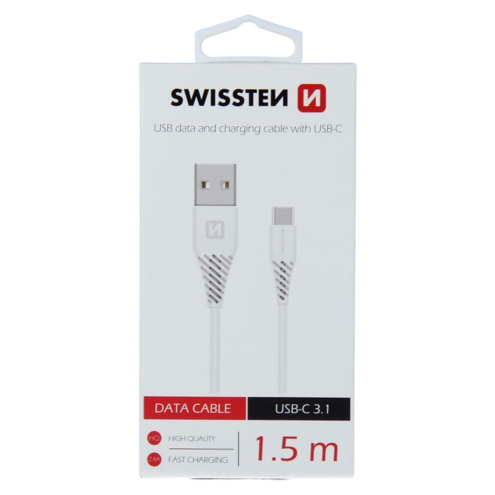 Cabo swissten usb - usb-c fast charging 1.5m-branco