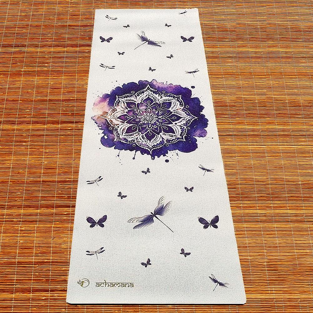 Esterilla de yoga de caucho natural y cáñamo 4,5 mm - Mandala rosa 4/7