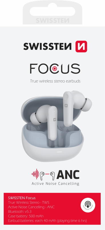 Earphones Swissten Focus branco 7/7