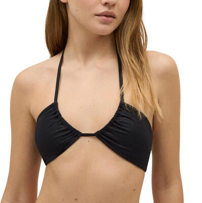 Top bikini anudado al cuello negro copa B