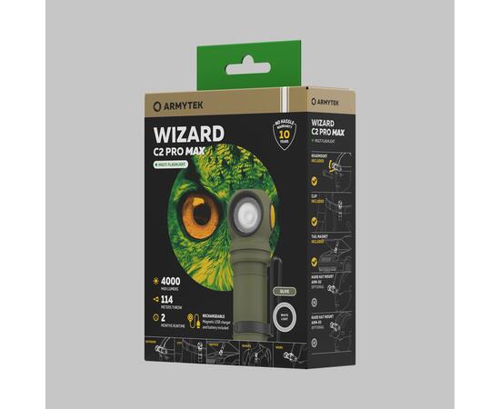 Lampe de Poche Multifonction, Armytek, Wizard C2 Pro Max, Aimant USB, Olive 6/6