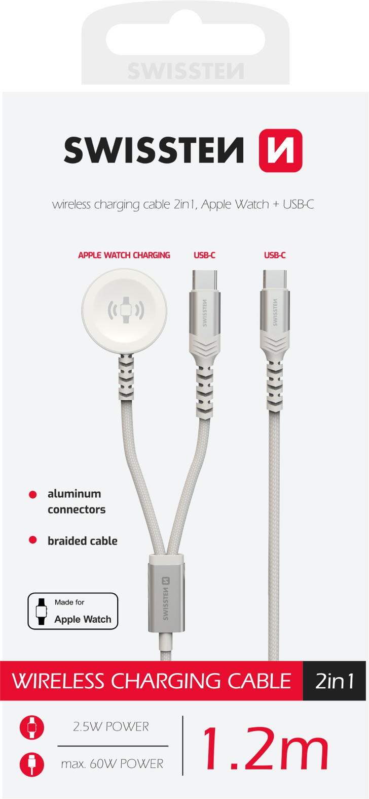 Cabo Swissten 2in1 charger cable (apple watch+USB-C) USB-C 3/3