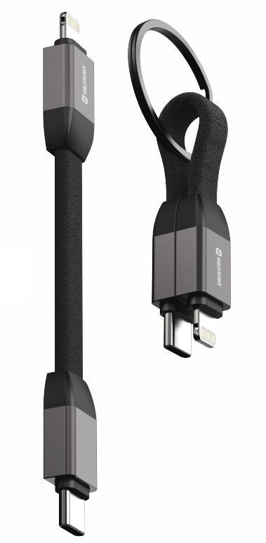 Cabo swissten magnetic keychain usb-c - lightning (9.7cm)
