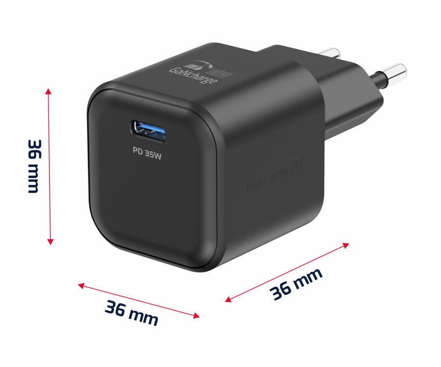 Carregador Swissten Travel Charger GaN 35W preto 2/4