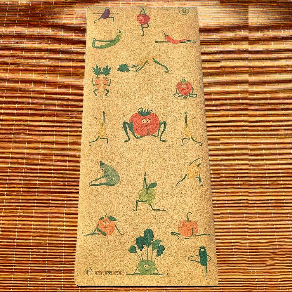 Esterilla de yoga de corcho para niños - 6mmx61cmx1,51m - Fruits yogis 4/6