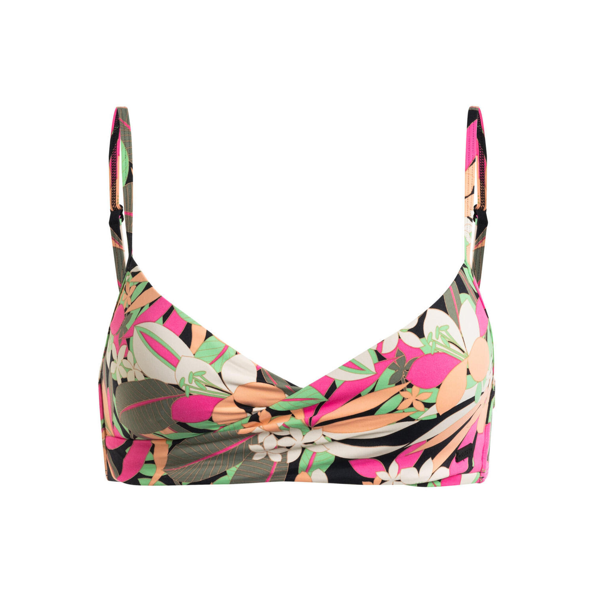 Roxy - Haut De Bikini Athletic Tri Printed Beach Classics Noir Femme - Haut De Maillot De Bain (bikini) - Noir - 36 Xs - Decathlon