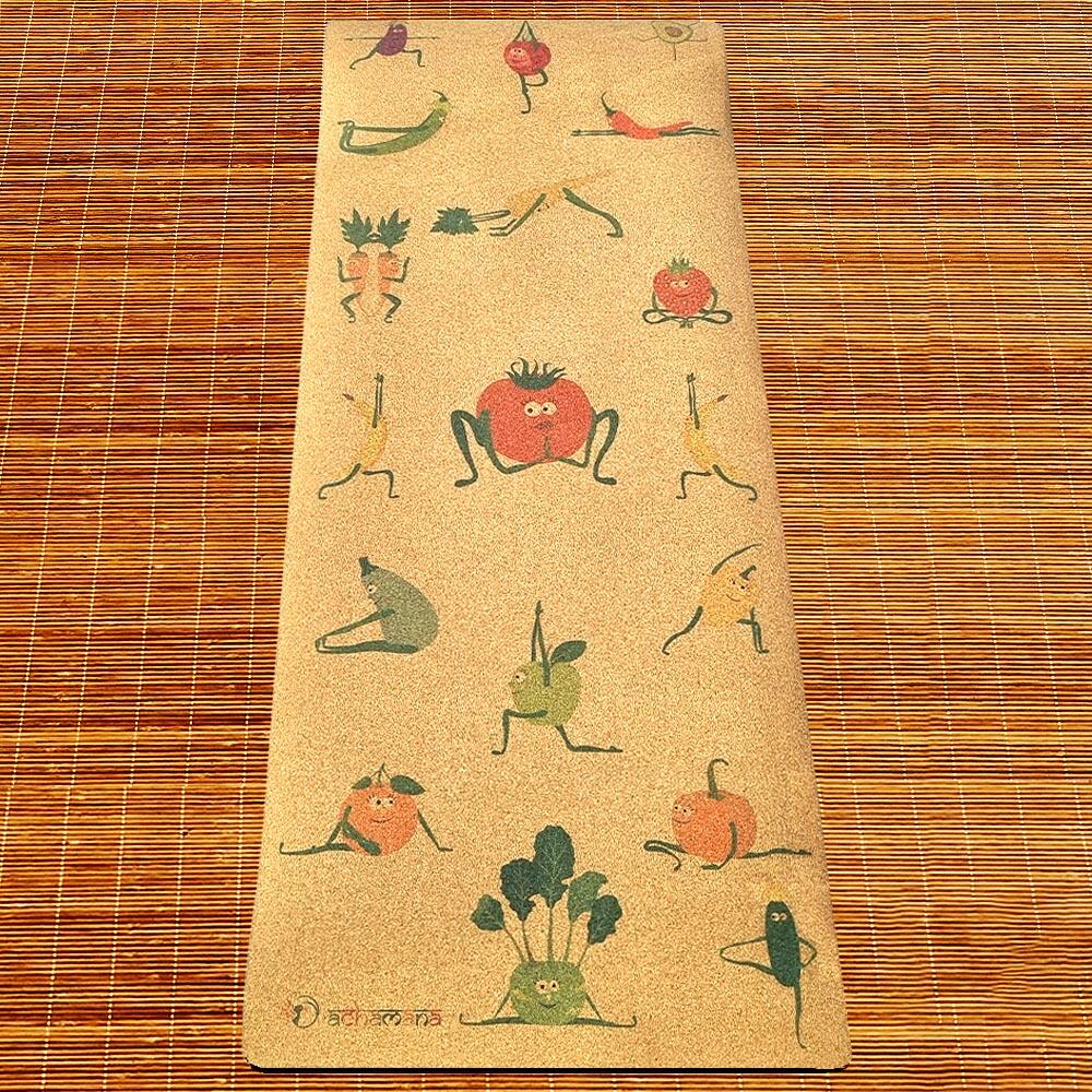 Esterilla de yoga de corcho para niños - 6mmx61cmx1,51m - Fruits yogis 2/6
