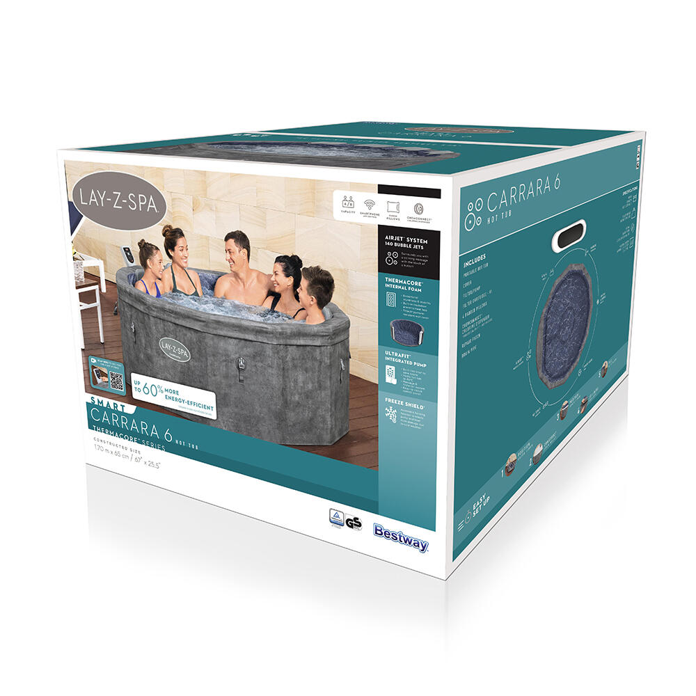 Lay-Z-Spa Spa gonflable Carrara Smart Ai rJet Efficacité énergétique avec APP 5/7