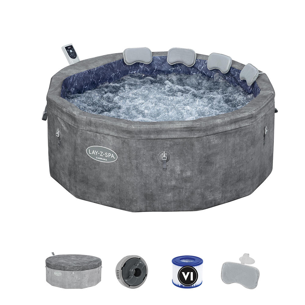 Lay-Z-Spa Spa gonflable Carrara Smart Ai rJet Efficacité énergétique avec APP 4/7