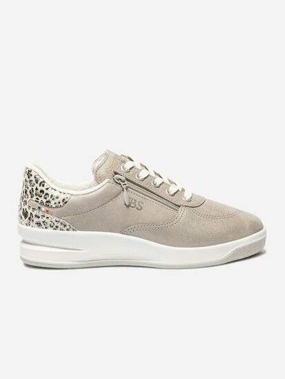 Baskets femme 1973 BRAZIP2 fabriquées en France, gris perle, lacets et zip