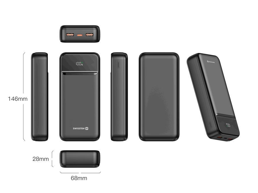 Powerbank Swissten Power Line II 20.000 mAh 2/4