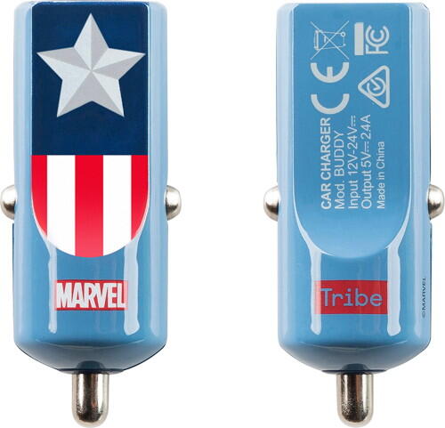 Carregador Tribe Buddy Car Charger 2.4A Marvel captain america 2/4