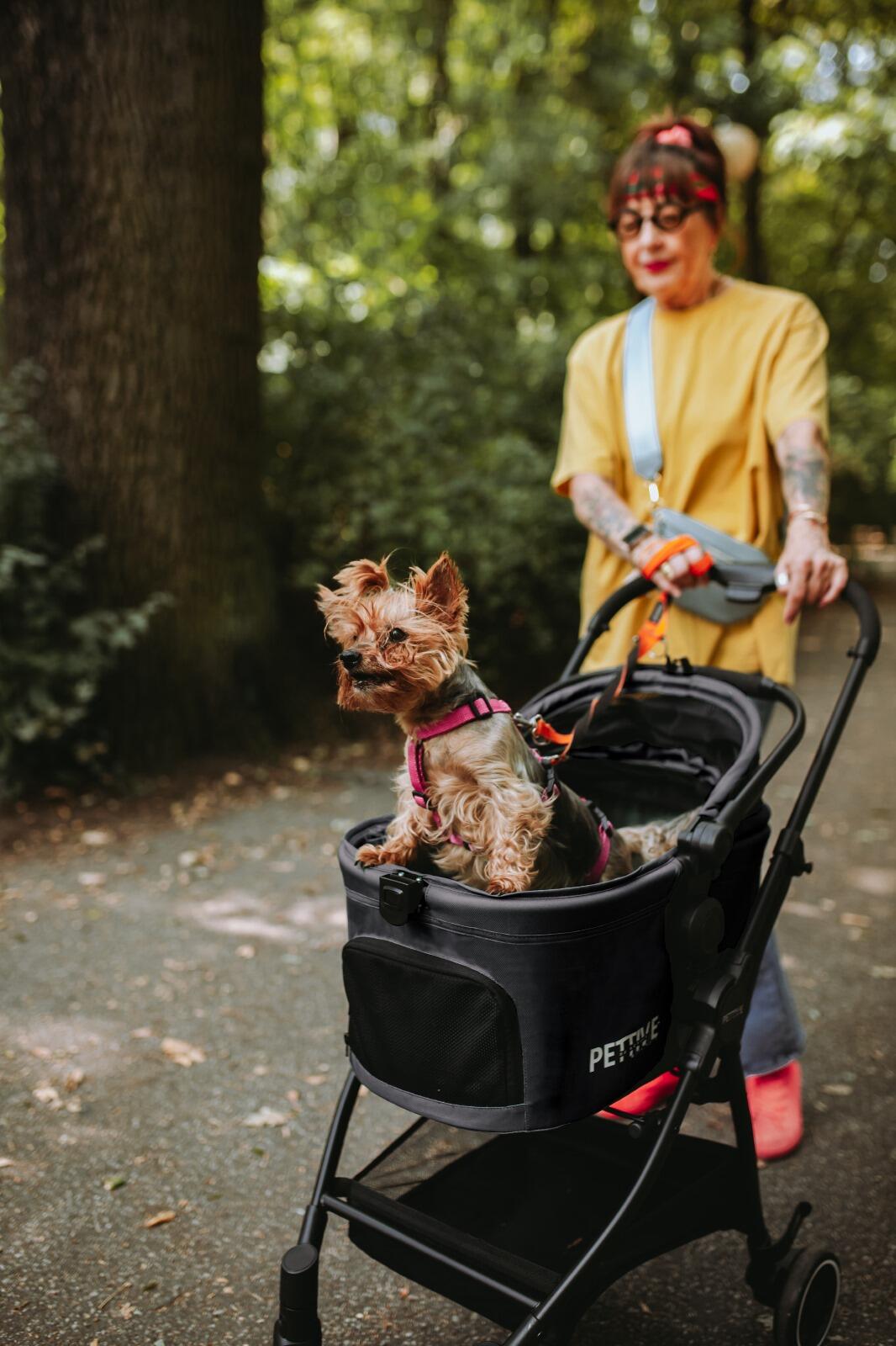3-in-1 buggy voor hond of kat S.RIDER zwart tot 20 kg 3/7
