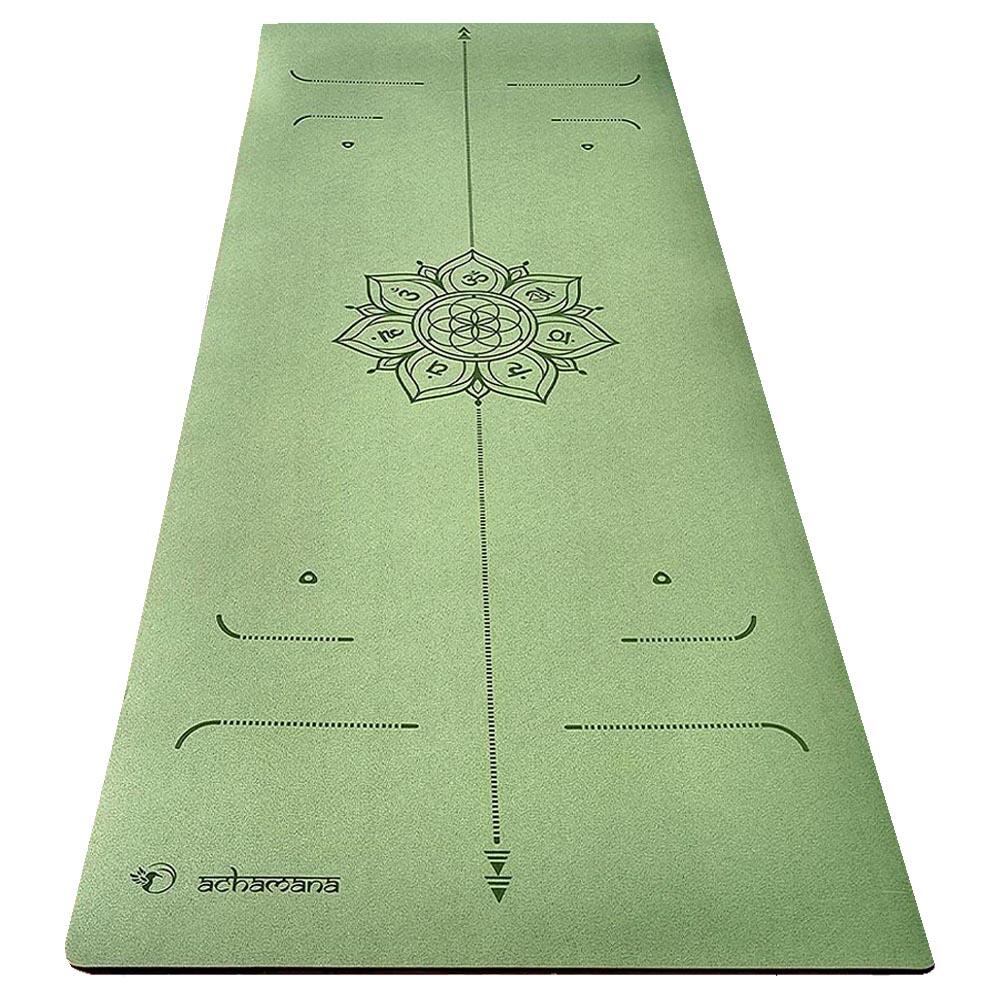 ACHAMANA Esterilla yoga TPE & PU, 6mmx68cmx1,85m, Practica mandala, Manos secas o mojadas