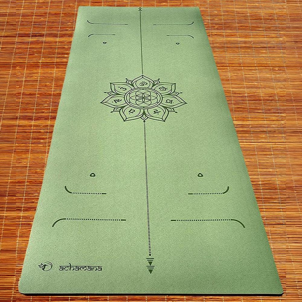 Tapis yoga PU nouvelle génération ultra antidérapant 6mm 7 chakras vert 6/7