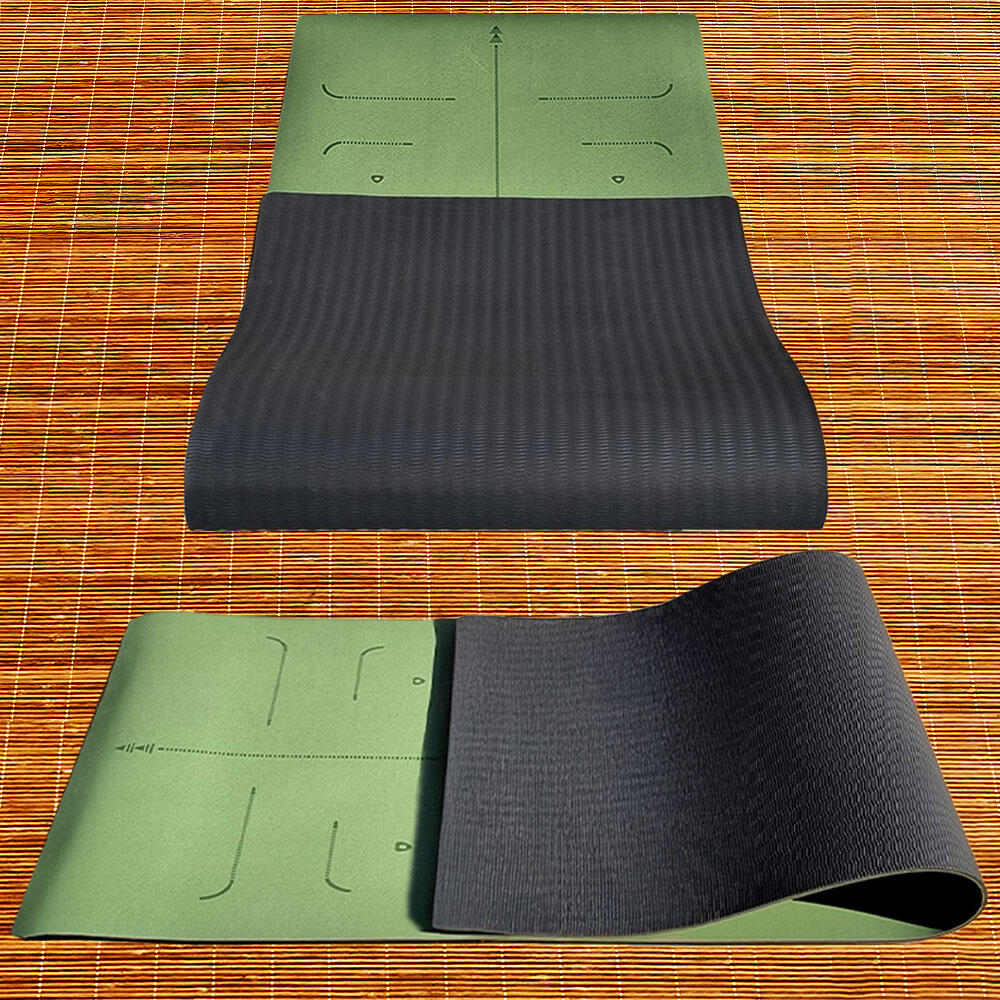 Tapis yoga PU nouvelle génération ultra antidérapant 6mm 7 chakras vert 7/7