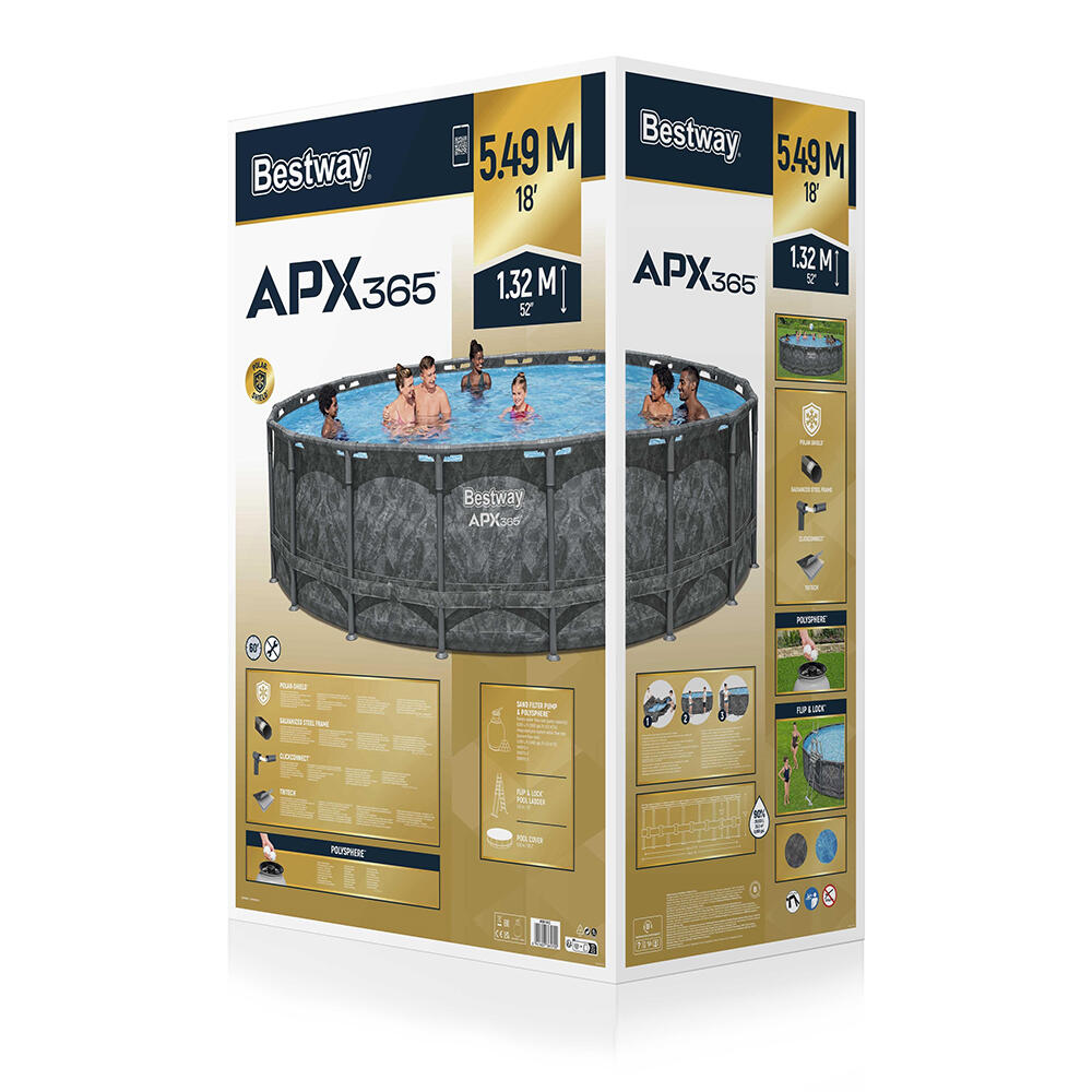 Bestway Kit piscine hors sol ronde APX 3 65 5,49 m x 1,32 m 5/7