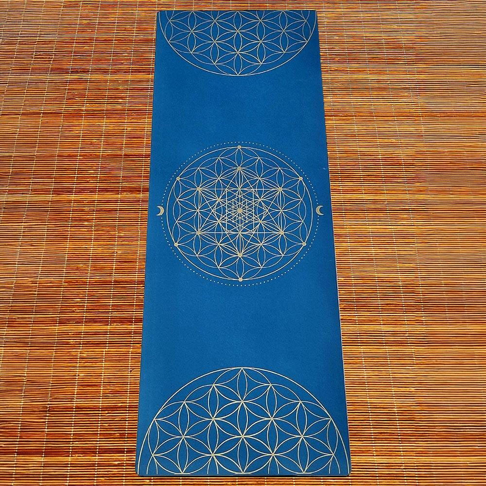 Yogamat TPE & PU, 6mmx68cmx1,85m, Métatron blauw, Droge of natte handen 3/7