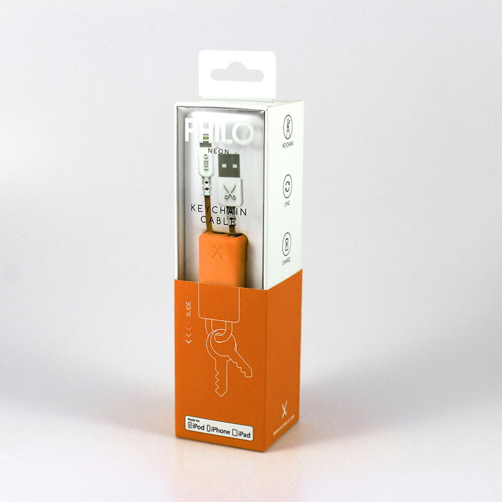 Cabo Philo Keychain Lightning Cable 20cm laranja 6/6