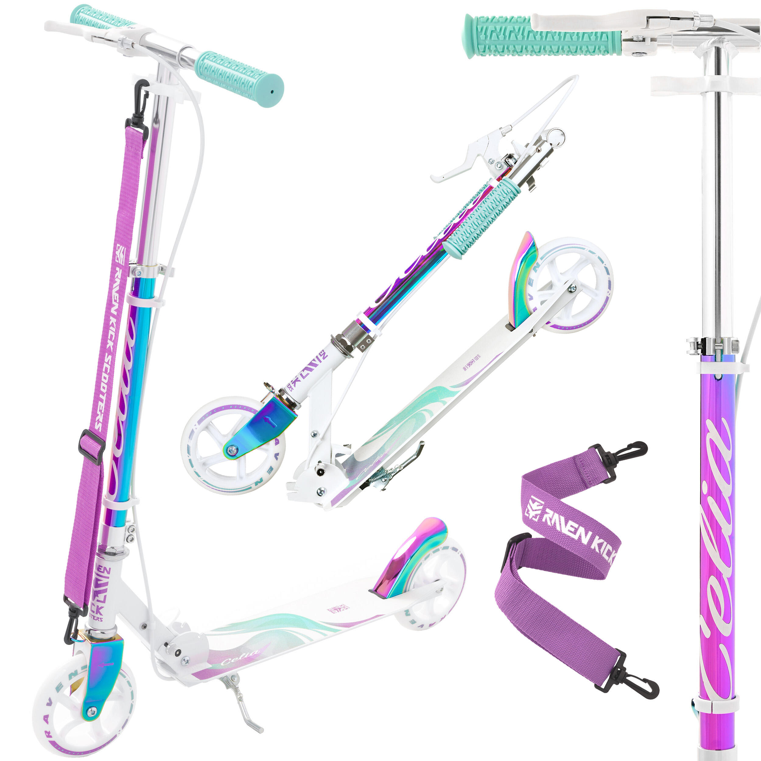 RAVEN Skládací koloběžka Raven Celia Neo Chrome 145mm s ruční brzdou