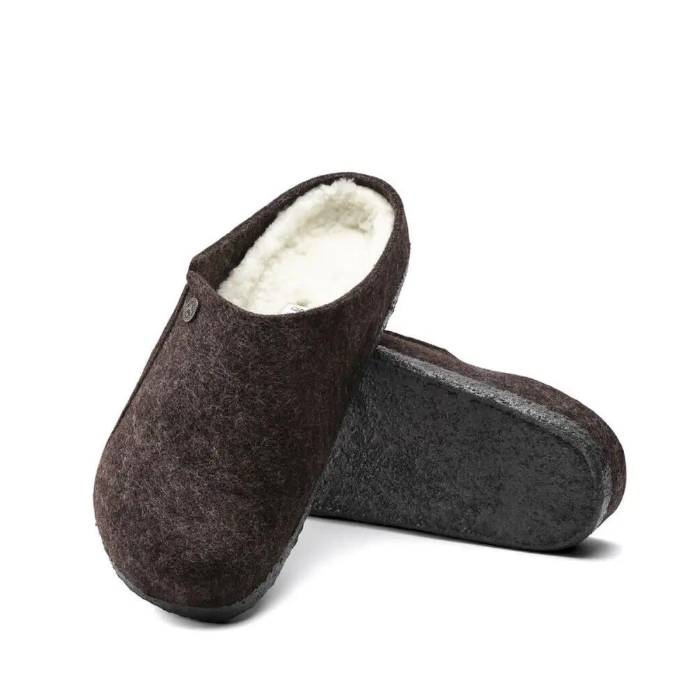 Męskie muły Birkenstock Zermatt Shearling brązowe regular 1016570 5/8