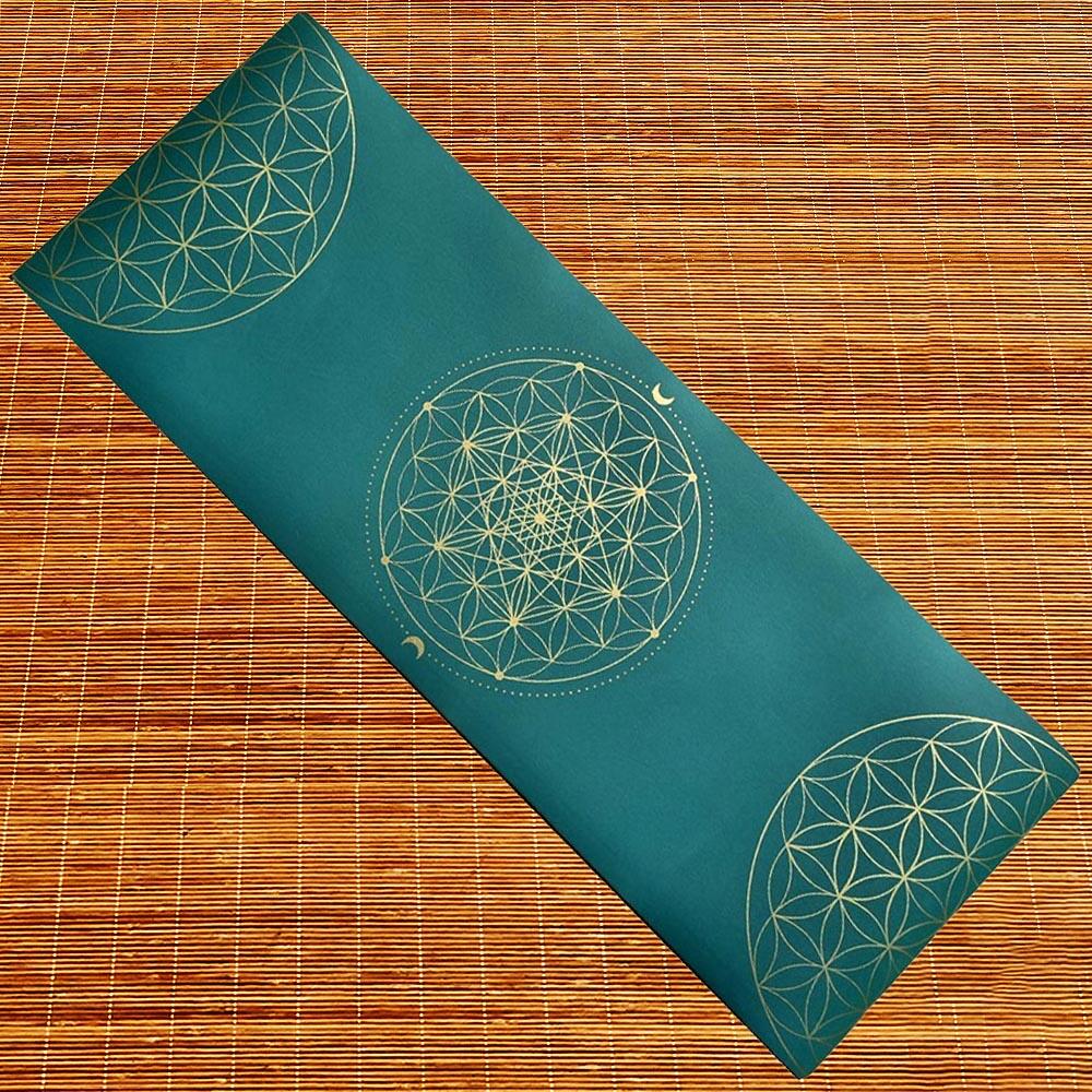 Tapis yoga TPE & PU, 6mmx68cmx1,85m, Métatron vert, Mains sèches ou humides 7/7