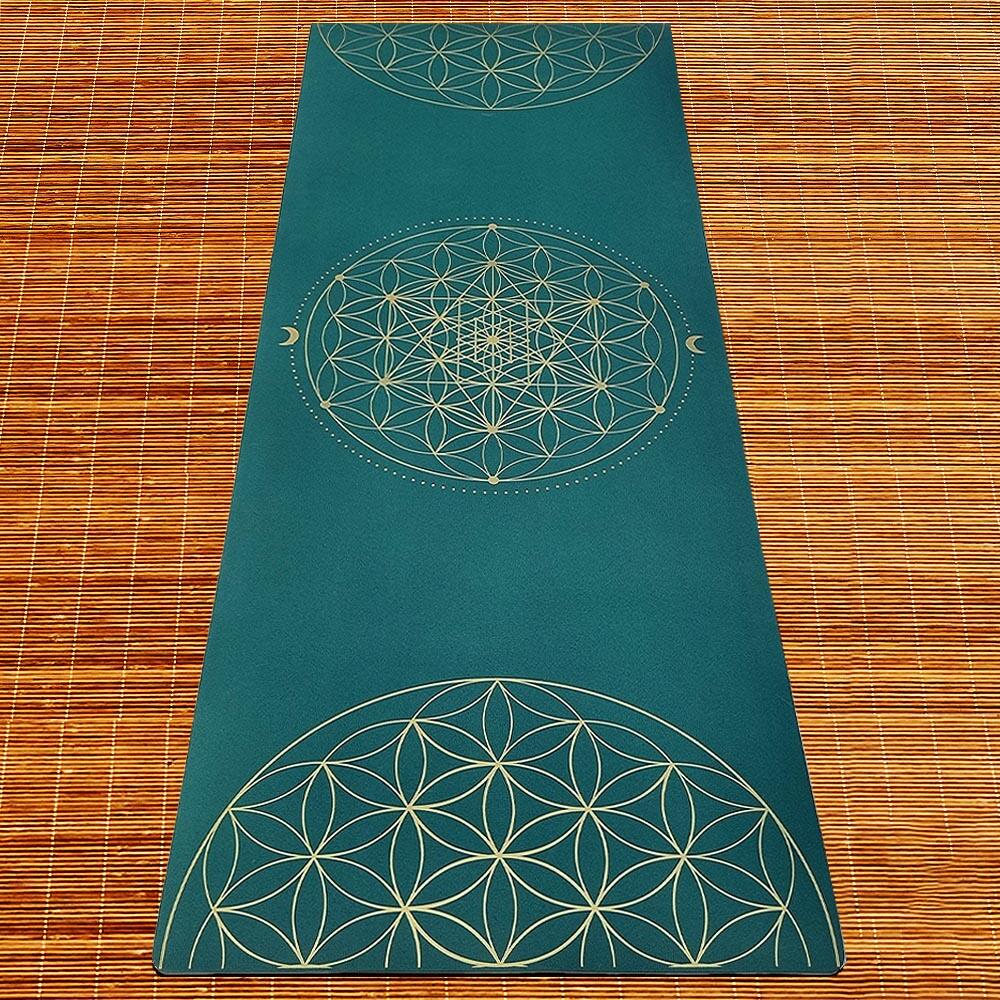 Yogamat TPE & PU, 6mmx68cmx1,85m, Métatron groen, Droge of natte handen 3/7