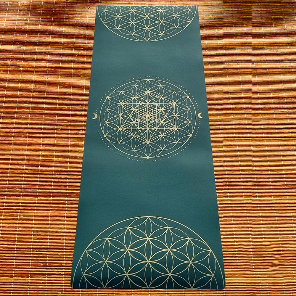 Yogamat TPE & PU, 6mmx68cmx1,85m, Métatron groen, Droge of natte handen 2/7