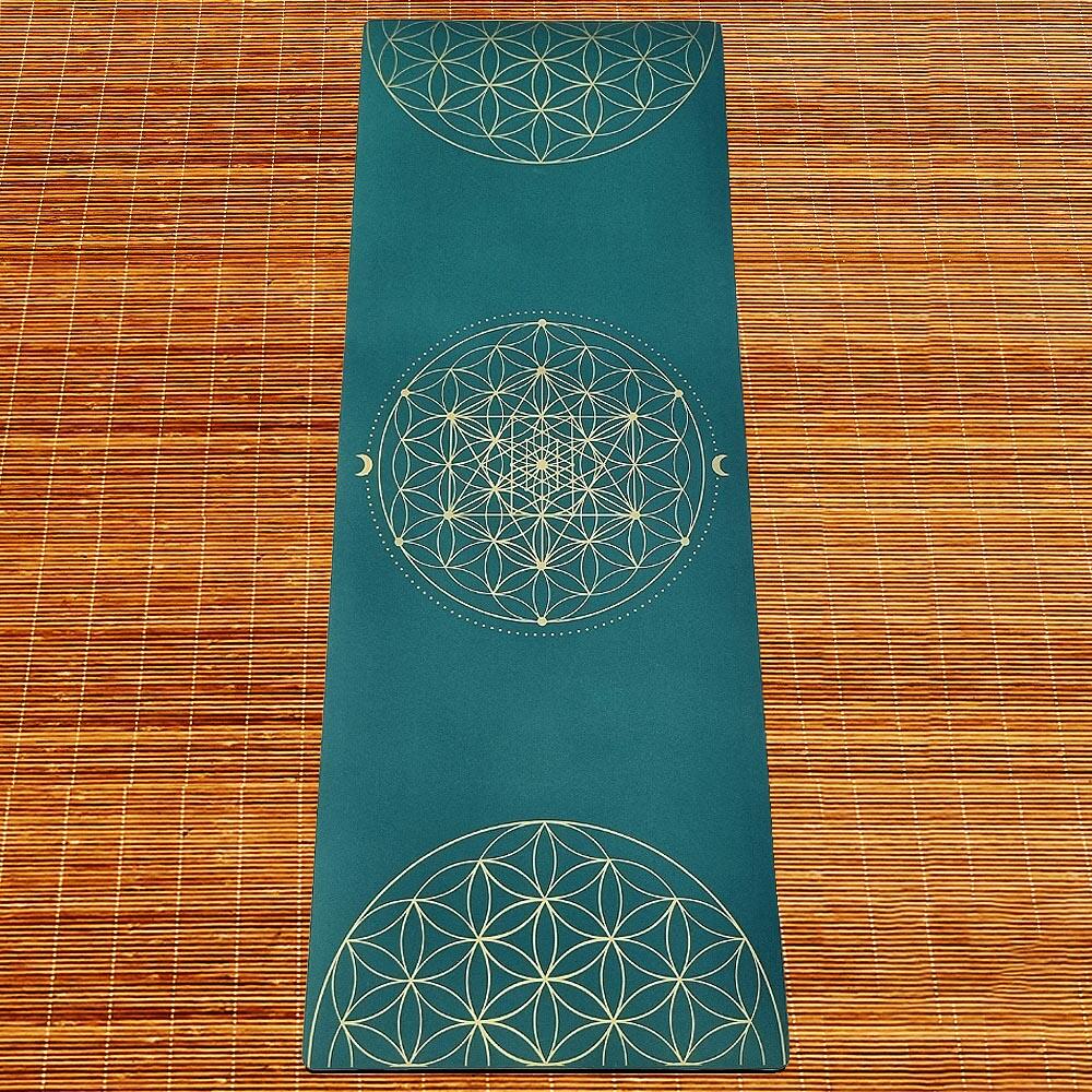Tapis yoga TPE & PU, 6mmx68cmx1,85m, Métatron vert, Mains sèches ou humides 4/7