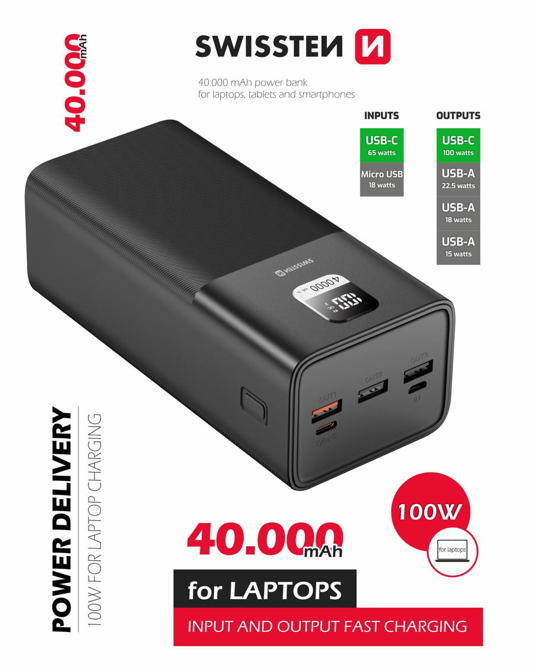 Powerbank Swissten Power Line 40.000 mAh 2/3