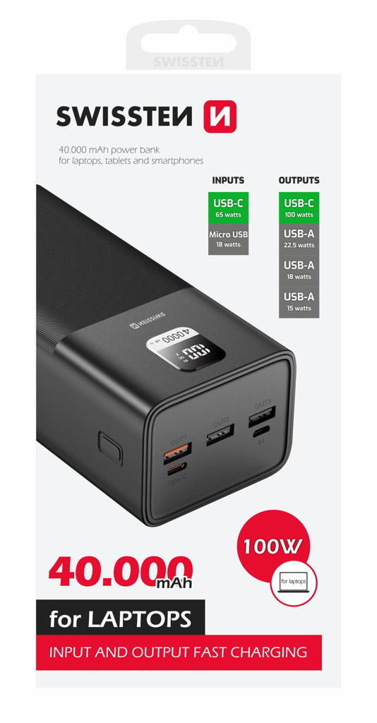 Powerbank Swissten Power Line 40.000 mAh 3/3