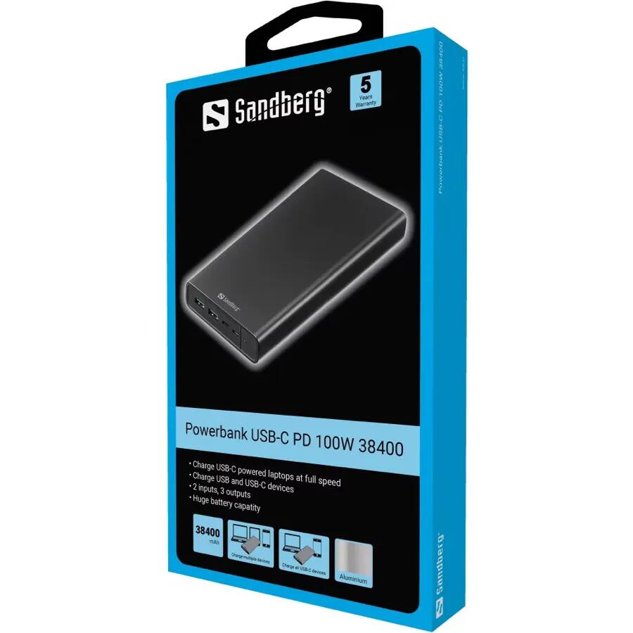 Powerbank Sandberg USB-C PD 100W 38.400mAh 2/2