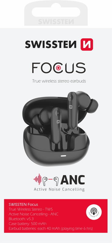 Earphones Swissten Focus preto 7/7