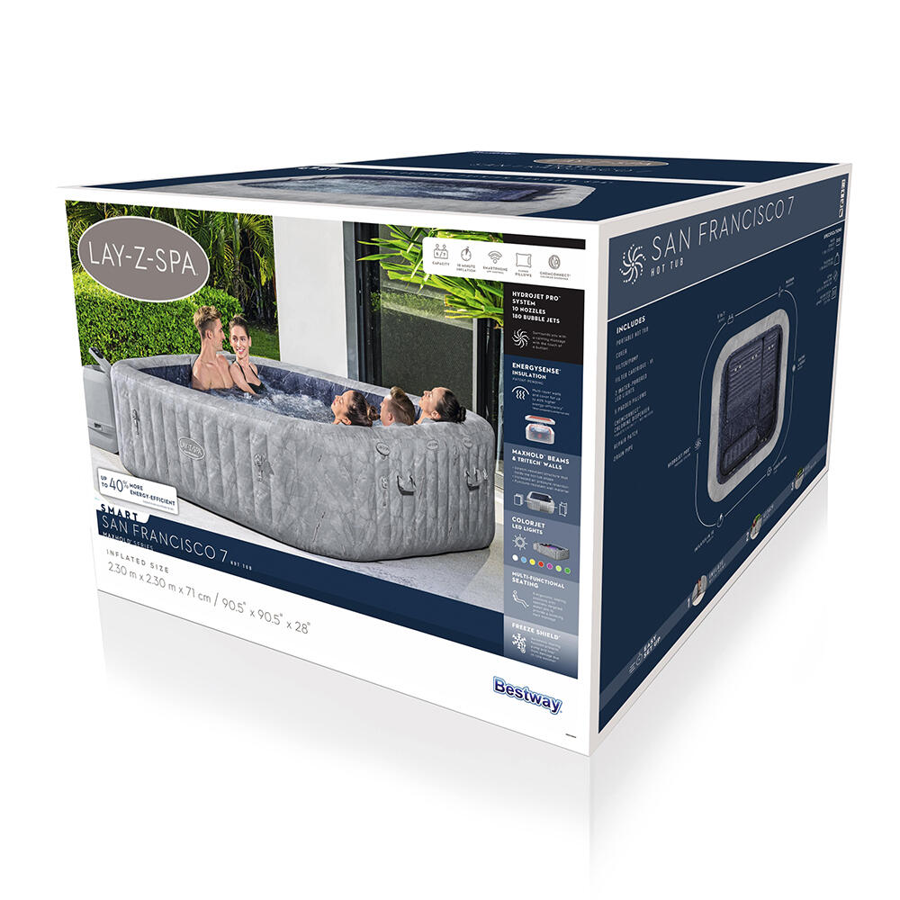 Lay-Z-Spa San Francisco Energy-Efficient  Smart HydroJet Pro Inflatable Hot Tub 5/7