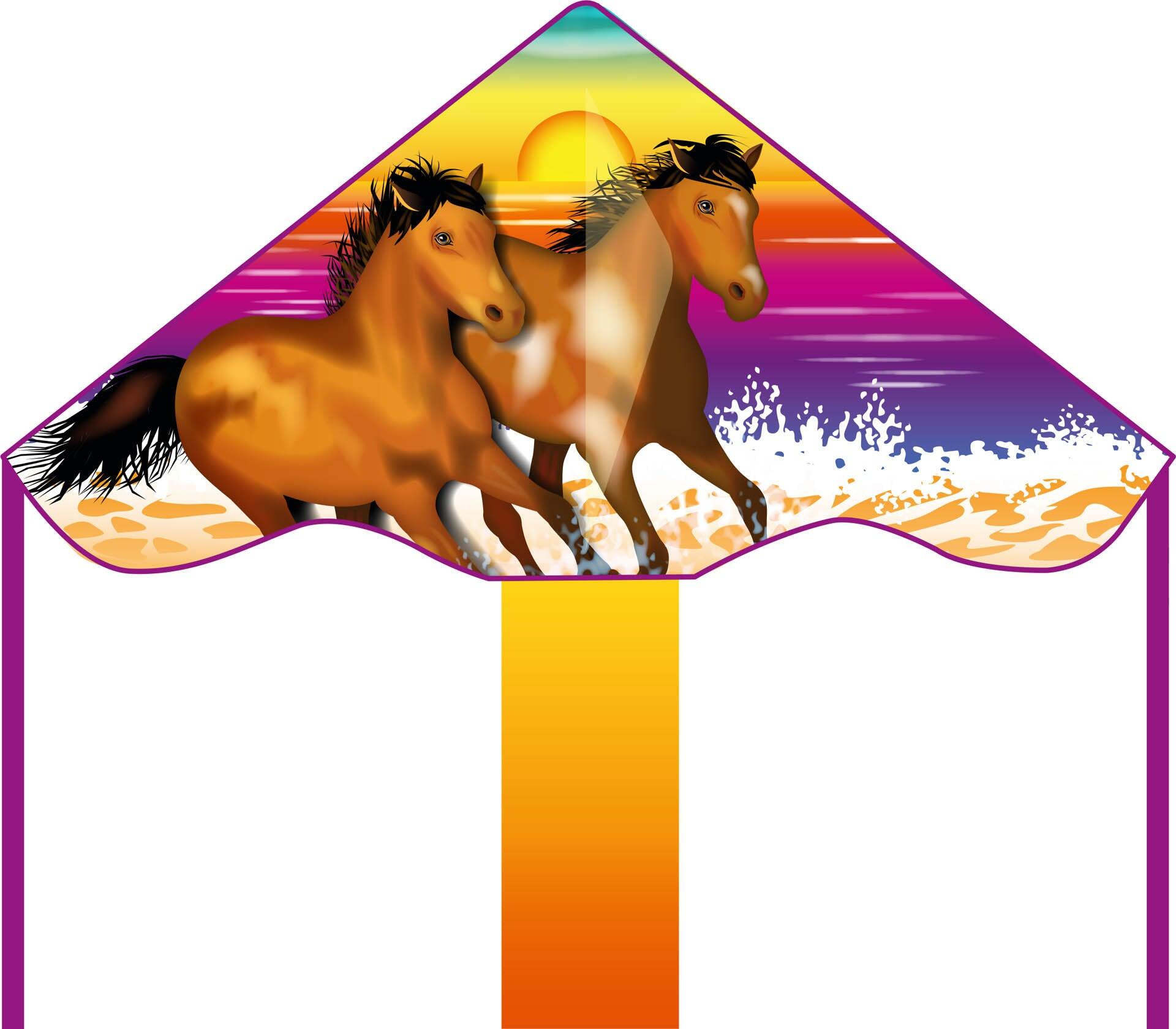 HQ Aquilone per bambini HQ Simple Flyer 85 Wild Horses 102140 Multicolore 85 x 42 c